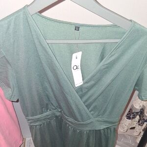 SHEIN Green Wrap Dress